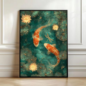 Jigsaw Puzzle for Adults 500/1000/1200/2000PCS Crane Koi Pond Artwork Mindful Game Stress Relief Decor Gift Frameless