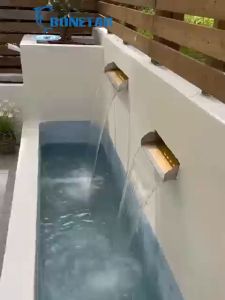 ม่านน้ำตก DIY | สแตนเลส 304 ไม่เป็นสนิม ตกแต่งบ่อปลาเพิ่มอ็อกซิเจน สวนน้ำ สระว่ายน้ำ ดูสวยงามมากขึ้น | มีร่องสำหรับใส่ใยกรอง และ ขายึดหลอดไฟ LED