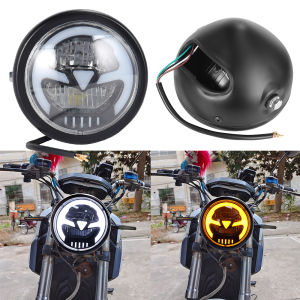 Vintage Motorcycle 6.5 inch LED Headlight High Low Beam Round Headlamp For Harley Sporster Softtail Choppers Custom Cafe Racer
