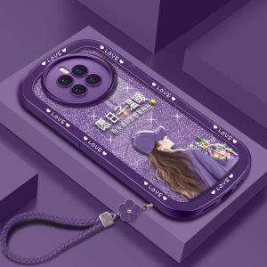 Huawei Mate50 pro 60 Series Silicone Protective Case Womens Style Transparent Anti-Fall Full Lens Coverage Simple Creative High-End Feel New Model