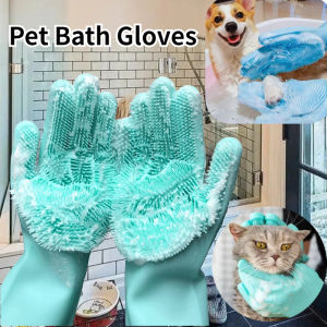 Pet Dog Cat Bathing Glove Pet Grooming Massaging Dishwashing Cleaning Gloves Magic Silicone Rubber Dish Washing Gloves