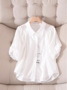 Design Fashionable Elegant Casual Puff Sleeve White Shirt