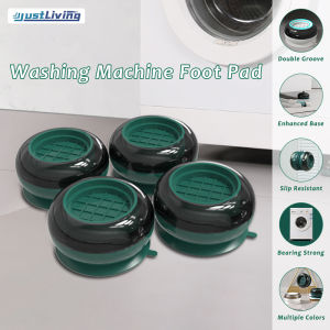 JustLiving แผ่นเครื่องซักผ้ายึดกันลื่นฐานรองตู้ เย็นพรม 4ชิ้น การสั่นสะเทือนแผ่นรอง รองกันกระแทกป้องกัน 4ชิ้น