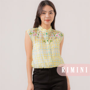RIMINI - Atasan Wanita Blouse Summer Putungan Bordir Bunga S-XXL - Ashlynne Top 85599