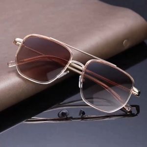 Kacamata Sunglasses Anti Uv Fashion Wanita Bentuk Kotak Bahan Metal+Tr90 Design Double Bridge 9354