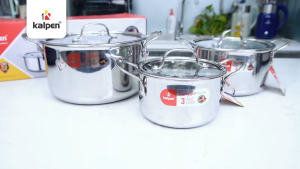 Bộ 3 nồi Inox 304 liền khối Kalpen Kampfer KF1 16-20-24cm hàng chính hãng