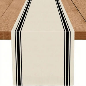 Black Striped Minimalist Dining Table Runner Kitchen Dining Room Indoor And Outdoor Holiday Decoration Home Decor