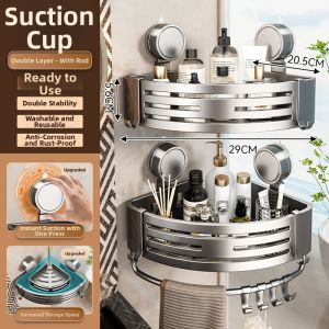 Wall-mounted No-drilling Bathroom Storage Rack