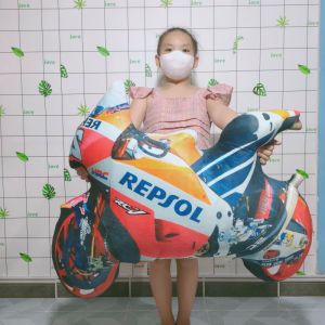 Đồ chơi Xe Suzuki nhồi bông Gấu bông Xe đua in 3D hai mặt giống nhau gòn mềm