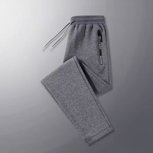 JIFANPAUL | Mens Sport Casual Long Pants Thickened Fleece Elastic Straight Leg