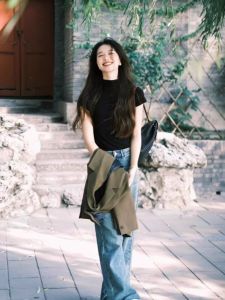 Summer Half High Collar Short Sleeve T-Shirt Womens Trendy Chic Sweet Spicy Beautiful Top Korean Style Slim Fit Pure Color