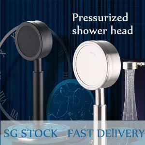 ✔SG STOCK☛Shower Head Black Adjustable High Pressure Shower Head One Button Water Massage Shower Head For Bath