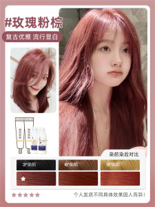Natural Rose Brown Hair Dye for Women Home Use Hair Coloring Agent Covers Gray Hair Effectively Blue Lotus Color Brown Tea