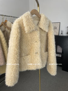 Winter New Short Lamb Fur Jacket Womens Eco-friendly Integrated Leather Fur Outerwear Compact Size High-End Sensation