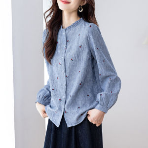 DAIXIANGFEIZI | Cotton Linen Spring and Autumn New Trendy Stylish Blouse Long Sleeve