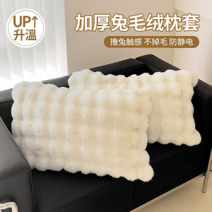 White Rabbit Fur Pillowcases Pair Autumn Winter Home Use Small Fairy Household Core Inner Case Single Person Pillow Cover