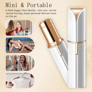 Kemei Portable Lipstick Shaped Hair Remover For Women Mini Epilator Facial Eyebrow Trimmer Painless Razor Shaver Tool
