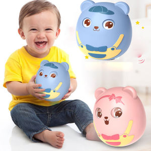 Tiktok Cartoon Tumbler Doll Roly-poly Baby Toys with light Giraffe Early Learning Toddler Blink Educational Toys Birthday Gifts Home decoration 不倒翁玩偶