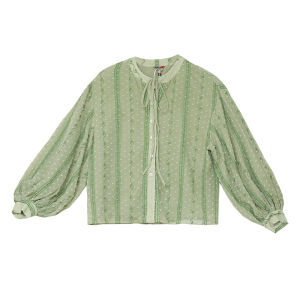 French Vintage Hepburn Style Belted Umbrella Skirt Set Green Maxi Half-length Womens Dress High Waist Long Sleeve A-line Skirt