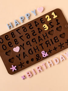 Happy Birthday Chocolate Letter Number Silicone Cake Mold Baking Kitchen Tools Korean Style Silicone Baking Molds Happy Birthday