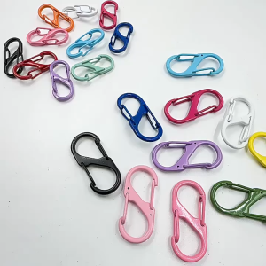 Colorful S-Shape Spring Carabiner Clips Keychains Alloy Durable Keyring Keychain Accessories