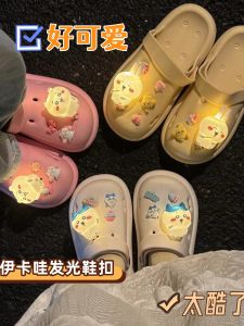 Chiikawa Glowing Clog Shoe Accessories Decorative Anime Themed Shoe Flowers Small Eight Shoe Buckle Parts And Accessories