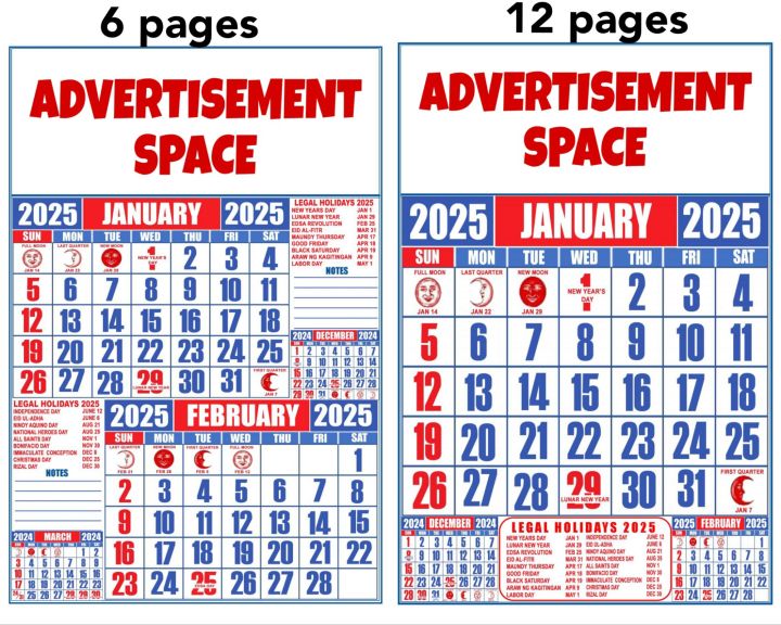 2025 COMMERCIAL CALENDAR (10PCS.)PERSONALIZED | Lazada PH