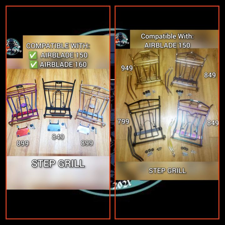 Honda Airblade 150 & Airblade160 Step Grill Stainless (Black, Silver ...