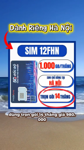 ( TẶNG 2 THÁNG ) SIM 4G 5G MOBIFONE Gói 1.000GB/Tháng Miễn Phí Đến 14 Tháng Dùng Riêng Cho Khách Hàng Tại Hà Nội & TP. HCM | 6FHN 6FHCM 12FHN 12FHCM - FREESHIP - CHƯA KÍCH HOẠT