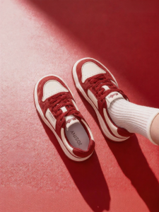 Josiny | Red Thick Sole Womens Shoes For Spring and Autumn Height Increase Casual