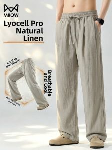 MiiOW | Summer Lightweight Lycocell Tencel Pants for Men Slim Loose Drapey