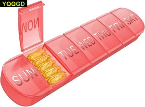 1PCS Pill Organizer LargeWeekly Medicine Pills Organizer Pill Box Travel 7 Day Pill Case for Big Vitamin Supplements Fish Oil