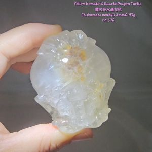 Yellow Hematoid Quartz Dragon Turtle/Natural stone yellow Hematoid Quartz crystal Dragon Turtle/黄胶花水晶龙龟