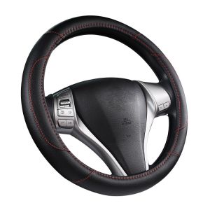Anti-Slip Leather Steering Wheel Cover for 36cm/38cm/40cm All-Season Universal Grip – Durable & Heat-Resistant for Tropical Climates