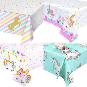 Unicorn Theme Waterproof Oil-proof Disposable Plastic Tablecloth