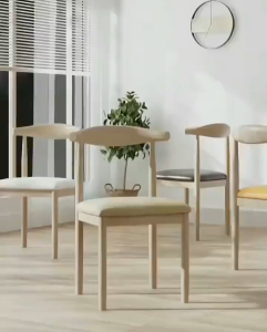 EURAKE Log Style Dining Chair Nordic Dining Chair Vanity Chair Restaurant Leisure Chair Home Dinner Chair