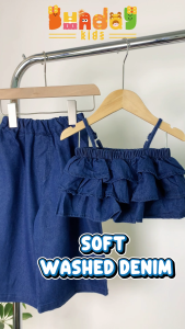 2-8 Y Korean Girls Outfit Kids Suits Sleeveless Top Wide Leg Pants Set For kids Girls Terno OOTD