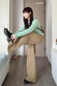 Green Knitted Open Cardigan Sweater Womens Spring Autumn 2025 New Popular Lazy Style Top Soft Long Sleeve round Neck Coat