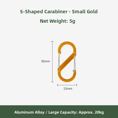 Stainless Steel Outdoor Climbing Carabiner 8-Word Keychain Water Bottle Hook Backpack Clip Small Key Hook Hanging Clip