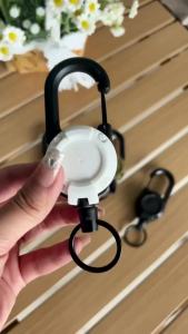 1/2/4pcs Extendable Retractable Holders Keychain Badge Reels Heavy Duty Clip With Carabiner Key Chain For Men Outdoor Bags