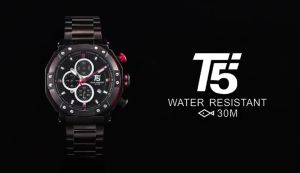 Jam Tangan Pria T5 3631 Analog Chrono Original Persegi Rantai Stainless Steel