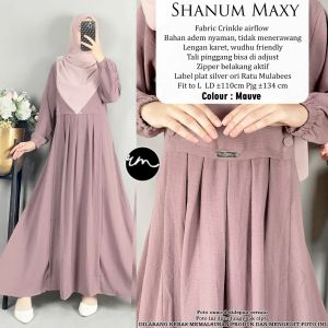 [TERLARIS] Gamis Terbaru Kekinian Long Dress Wanita Muslimah Ibu Remaja Promo Diskon Termurah Setelan Terbaru Shanum Maxy by Ratu Mulabees