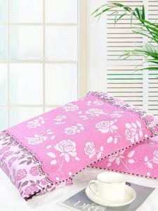 Pure Cotton Pillowcase Button Fastener Latex Anti-slip Neck Protector with Button Fixation Sweat Absorbent Breathable for Adults