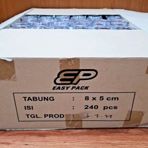 (/Dus 240pcs) Mika Tabung Toples D: 8cm × T: 5cm EP (EAZYPACK) Tebal Berkualitas.
