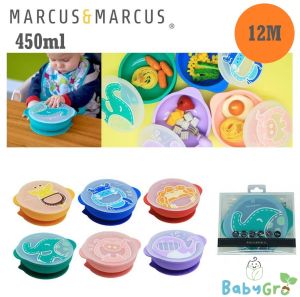 Marcus & Marcus Self Feeding Suction Bowl With Lid For 12m 450ml