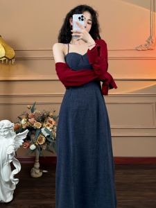 QFN | Elegant Fitting French Vintage Washed Denim Dress