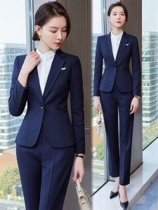 Olive Green Suit Set Womens Professional Outerwear for Spring Autumn Winter High End Workplace Hotel Manager Work Uniform