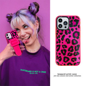 High Quality Leopard Print Phone Case with Stand for Apple 16Promax iPhone 15 14Plus 13 12 Female Style Mobile Phone Accessory