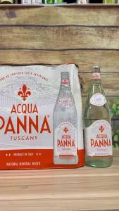 Nước khoáng Acqua Panna thùng 12 chai 1L Nước khoáng thiên nhiên không ga chai thủy tinh nhập khẩu Ý