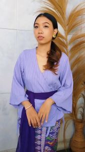 Setelan Kebaya Lady Crush Lexa Kimono dan Bawahan Kamen Moscrepe Stretch Free Selendang Modern Bali